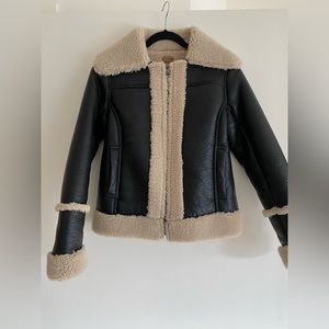 NEW Mother Boxy Faux-Leather Moto Jacket